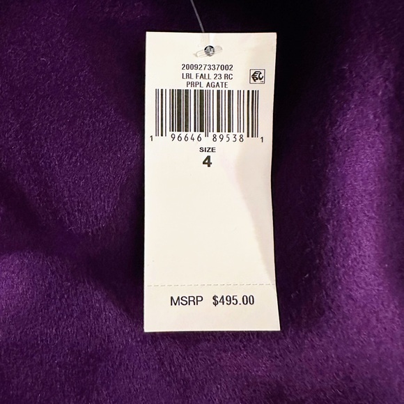 NWT LAUREN RALPH LAUREN
Belted Wool-Blend Wrap Coat in Purple - Picture 11 of 12